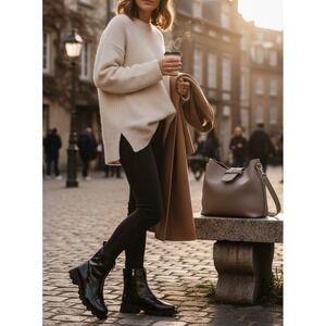 Katy Perry The Daarling Combat Boots Size 5.5 Black Patent Zipper Lug Sole NEW‎